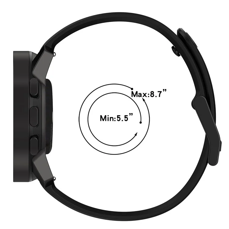 Sport Strap for Suunto Vertical / 9 Peak Pro / 9 Peak / 5 Peak , 22mm Silicone Watch Bands - Black