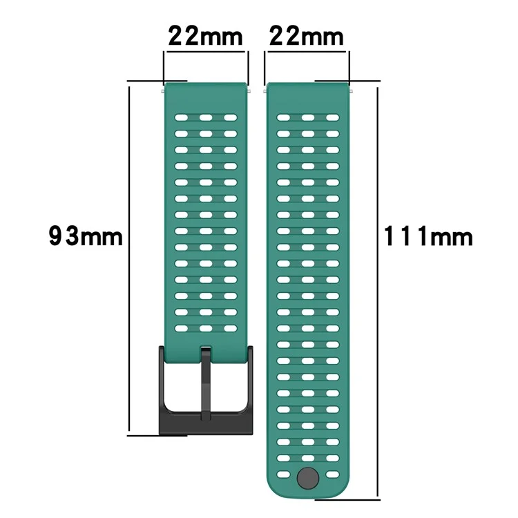 Sport Strap for Suunto Vertical / 9 Peak Pro / 9 Peak / 5 Peak , 22mm Silicone Watch Bands - Black