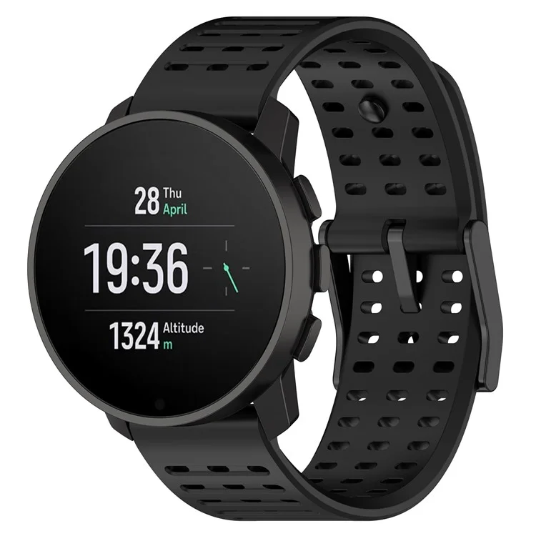 Sport Strap for Suunto Vertical / 9 Peak Pro / 9 Peak / 5 Peak , 22mm Silicone Watch Bands - Black
