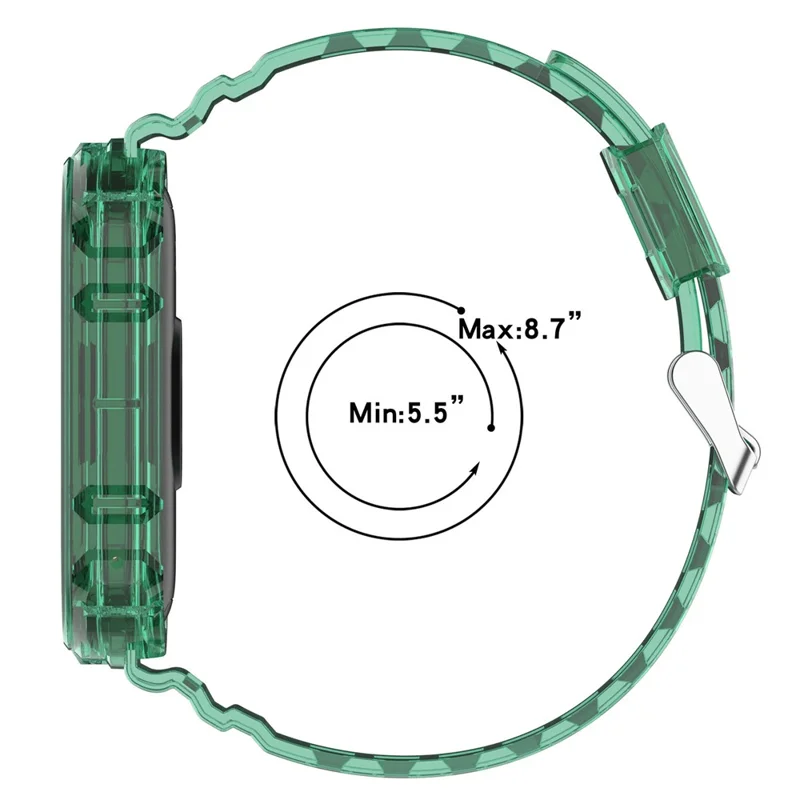 For Xiaomi Smart Band 9 NFC / 9 / 8 Wrist Band Transparent Silicone Watch Strap with Integrated Watch Case - Transparent Black