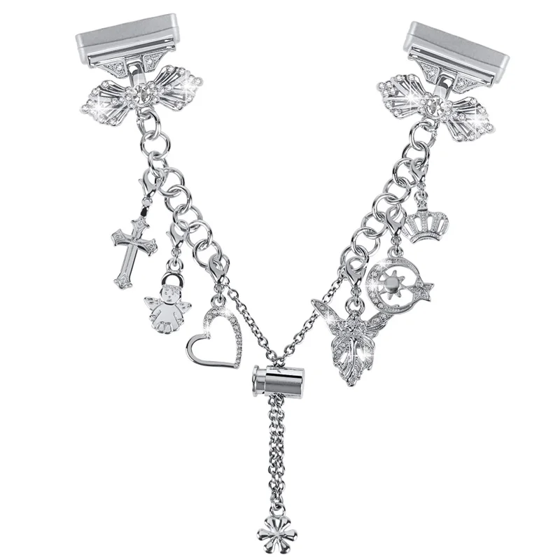 Pour Fitbit Versa 4 / Sense 2 Bracelet de montre ajustable Pendentif décoratif Bracelet DIY - Argent