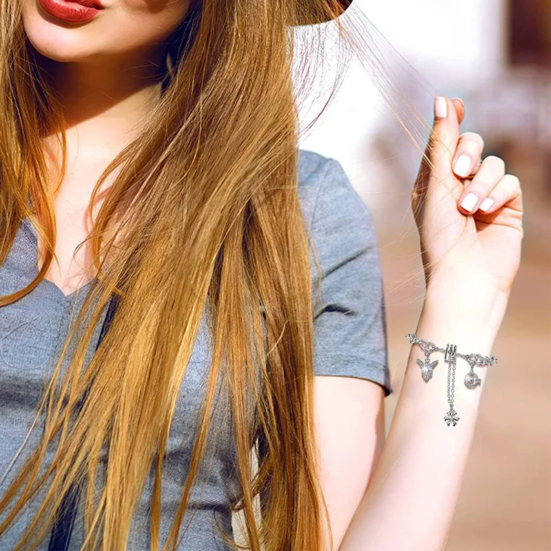 Pour Fitbit Versa 4 / Sense 2 Bracelet de montre ajustable Pendentif décoratif Bracelet DIY - Argent