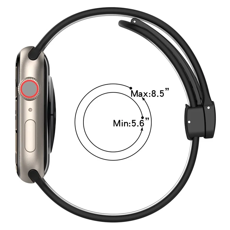 Watch Strap for Apple Watch Series 10 42mm / 9 8 7 41mm / SE (2023) SE (2022) SE 6 5 4 40mm / 3 2 1 38mm Dual Color Silicone Band Breathable Watch Strap - Midnight Blue / White