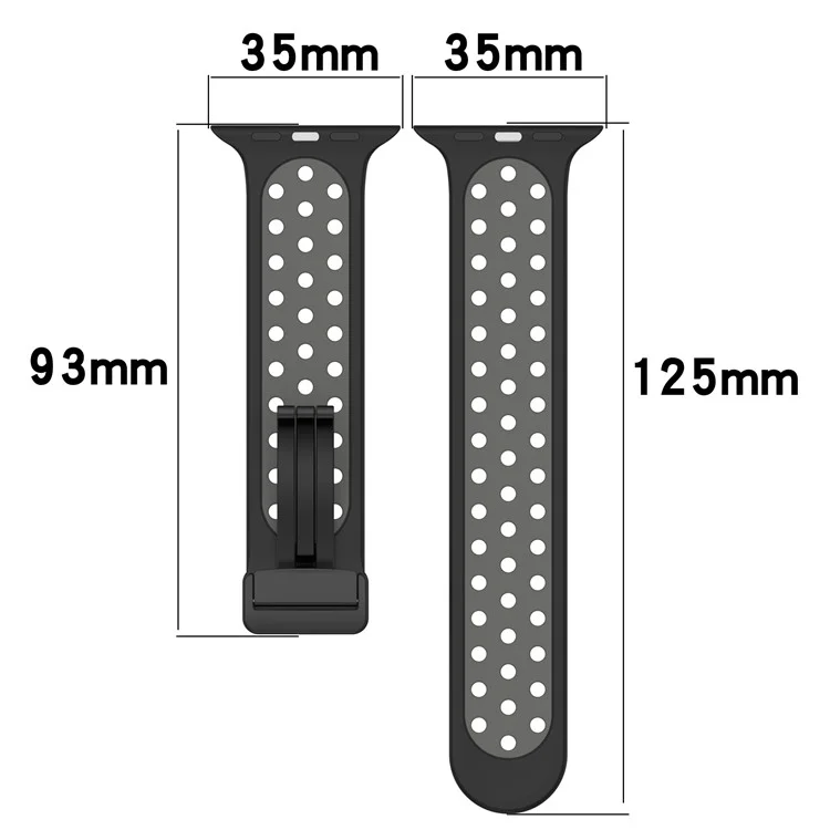 For Apple Watch Series 10 46mm / Ultra 2 Ultra 49mm /  Series 9 8 7 45mm / 6 5 4 SE (2023) SE (2022) SE 44mm / 3 2 1 42mm Silicone Strap Dual Color Breathable Watch Band - Army Green / Black