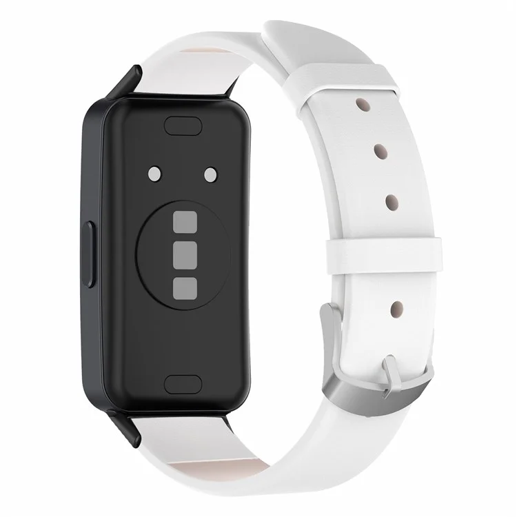 Pour Huawei Band 8 Watch Band ve Vow Cow Leather Bandle de Remplacement - Blanc