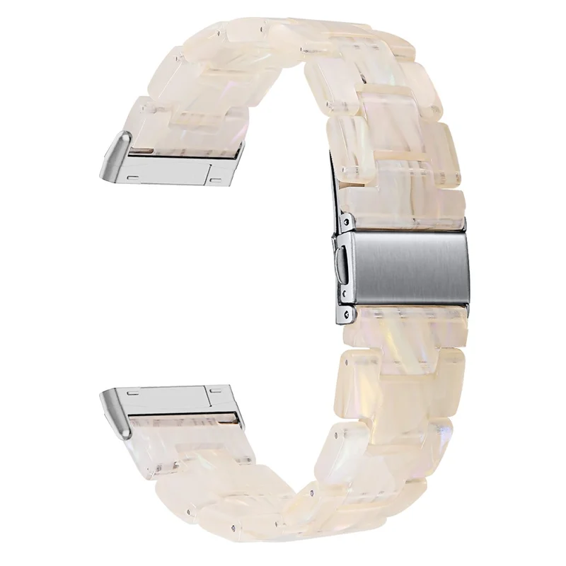 Per Fitbit Versa 4 / Sense 2 Resin Watch Band Strap Regolabile Braccialetto con Fibbia in Acciaio Inossidabile - Fluorescente