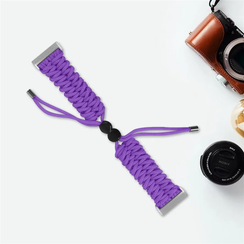 For Fitbit Versa 4 / Sense 2 Smart Watch Band Adjustable Braided Wrist Strap - Purple