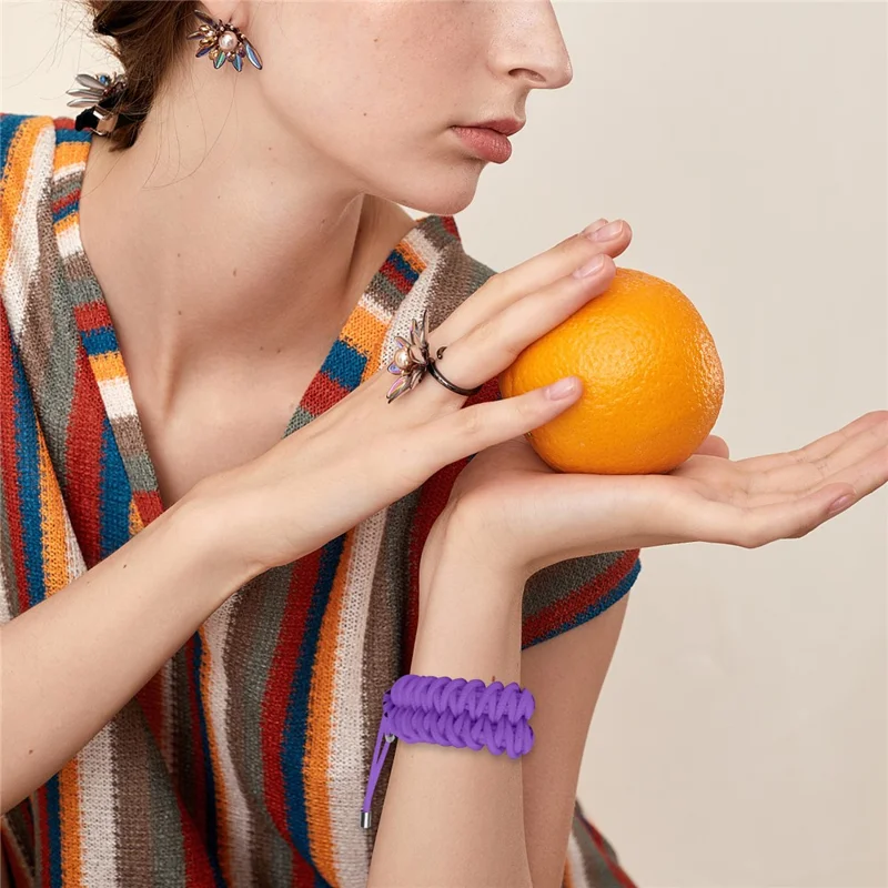 For Fitbit Versa 4 / Sense 2 Smart Watch Band Adjustable Braided Wrist Strap - Purple