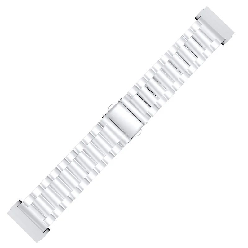 For Fitbit Versa 4 / Sense 2 Watch Strap Stainless Steel 3-Bead Smart Band Strap Replacement - Silver