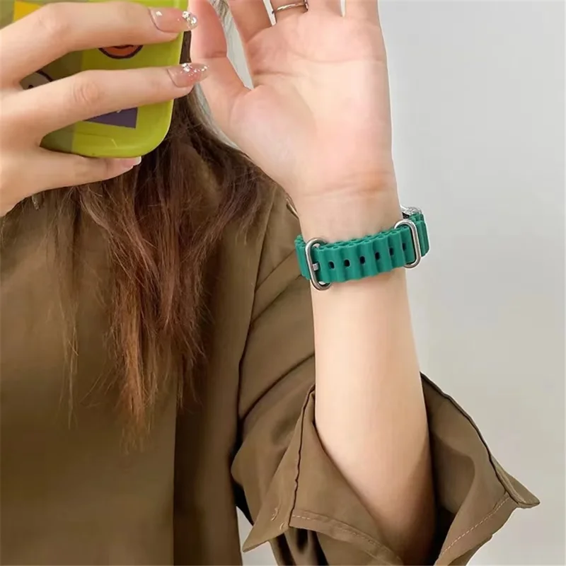 For Xiaomi Smart Band 8 Silicone Watch Strap Adjustable Ocean Watch Band with Transparent Case - Lavender Grey+Transparent Case