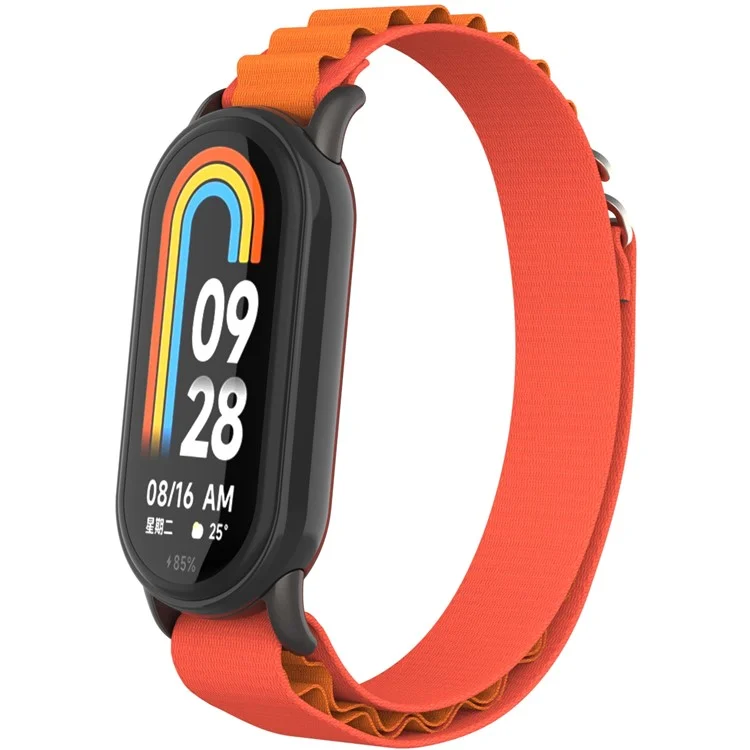 Nylon Watch Band for Xiaomi Smart Band 9 NFC / 9 / 8 NFC / 8 Wrist Strap with Black Connector - Orange