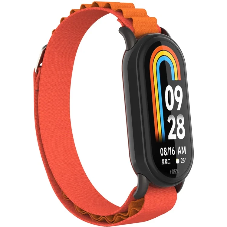 Nylon Watch Band for Xiaomi Smart Band 9 NFC / 9 / 8 NFC / 8 Wrist Strap with Black Connector - Orange