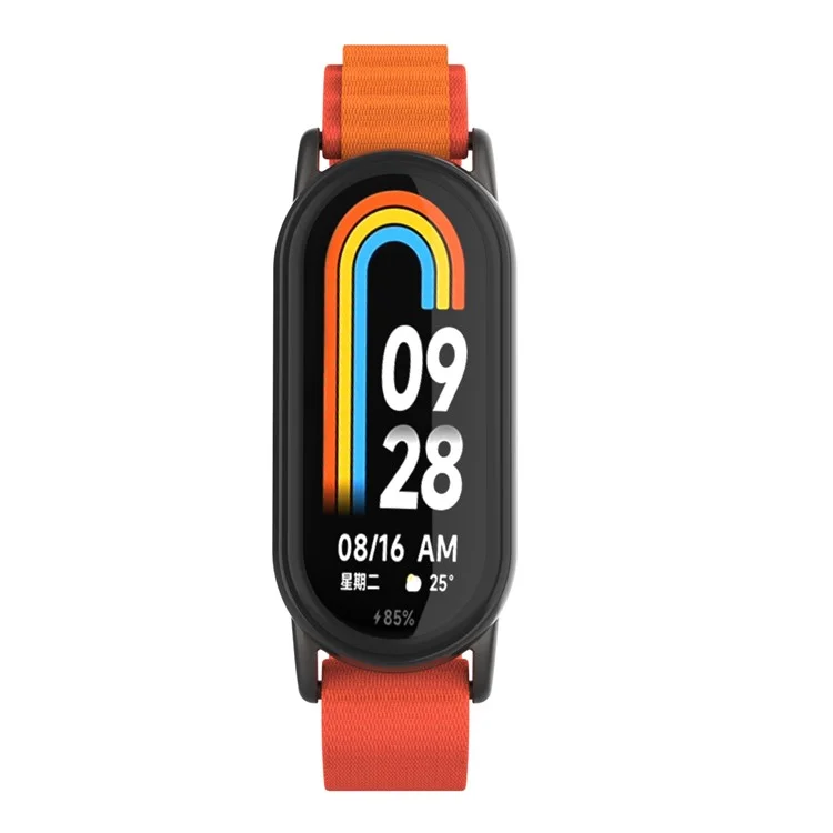 Nylon Watch Band for Xiaomi Smart Band 9 NFC / 9 / 8 NFC / 8 Wrist Strap with Black Connector - Orange