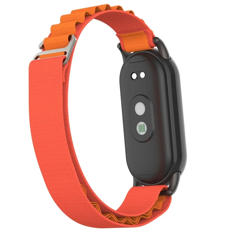 Nylon Watch Band for Xiaomi Smart Band 9 NFC / 9 / 8 NFC / 8 Wrist Strap with Black Connector - Orange