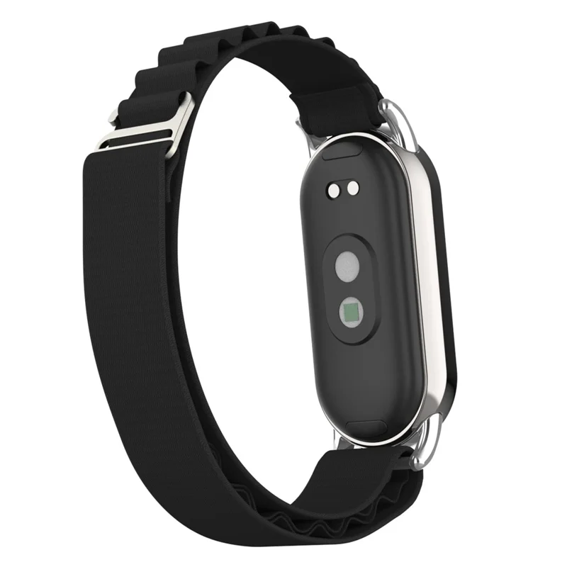 Replacement Watch Band for Xiaomi Smart Band 9 NFC / 9 / 8 NFC / 8 Nylon Wrist Strap with Silver Connector - Black