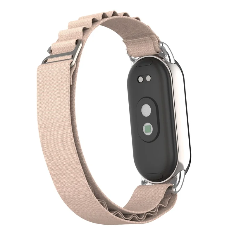 Vervangende horlogeband voor Xiaomi Smart Band 9 NFC / 9 / 8 NFC / 8 Nylon polsband met zilveren connector - Oker