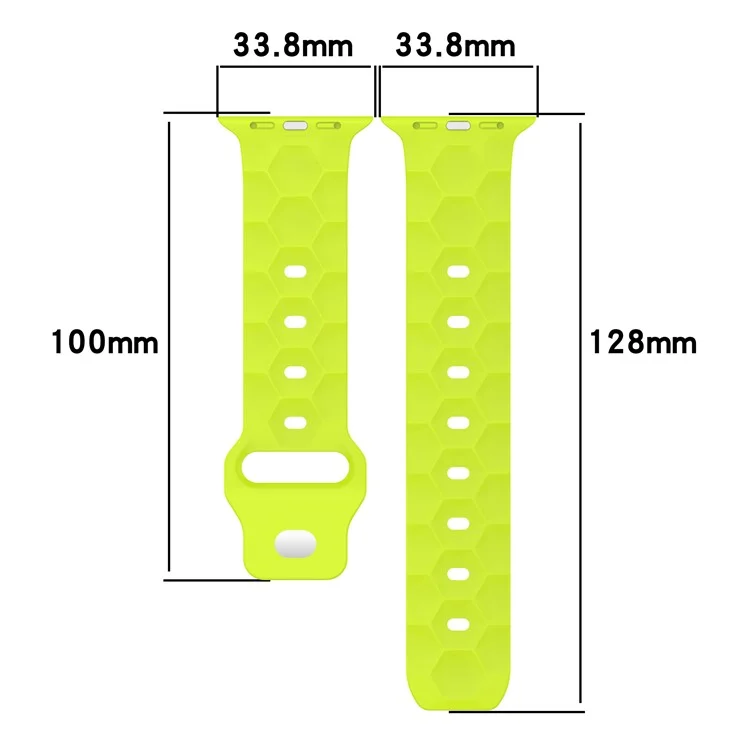 Watch Strap for Apple Watch Series 10 42mm / 9 8 7 41mm / SE (2023) SE (2022) SE 6 5 4 40mm / 3 2 1 38mm Silicone Watch Band Football Pattern - Midnight Blue