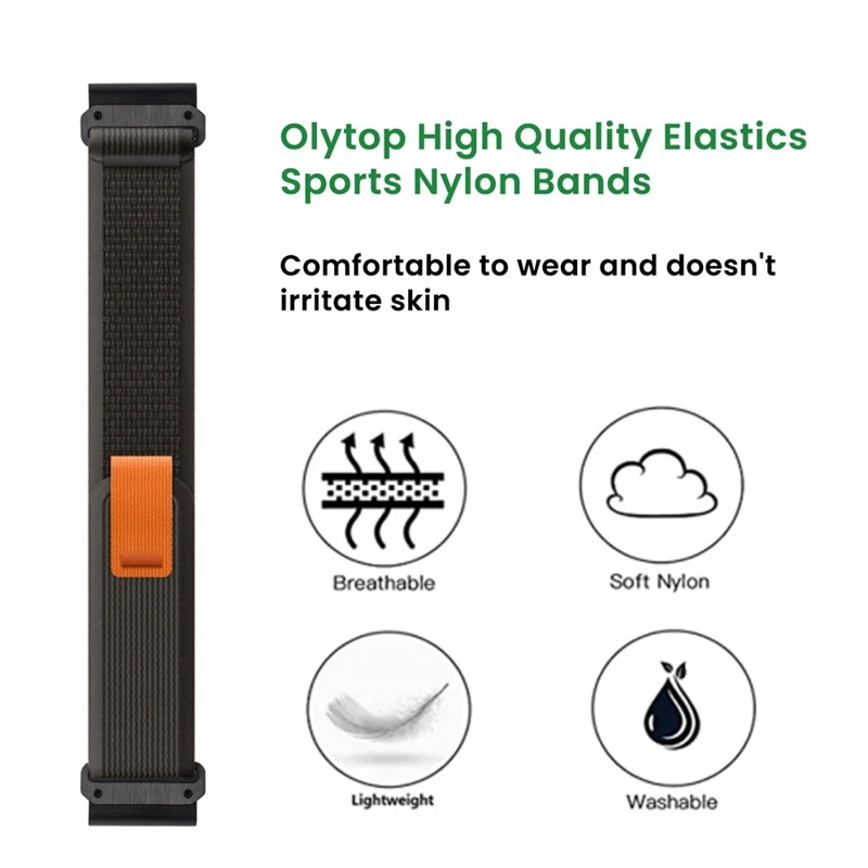 For Garmin Tactix 7 Pro / Fenix 7X / Fenix 6X Pro 26mm Nylon Watch Band Trail Loop Adjustable Wrist Strap - Blue