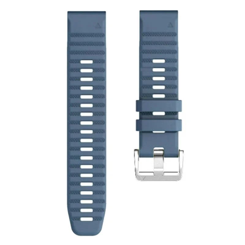 Watch Band for Garmin Forerunner 965 / 955 / 945 / 935 Soft Silicone Strap  Bracelet with Silver Buckle - Navy Blue