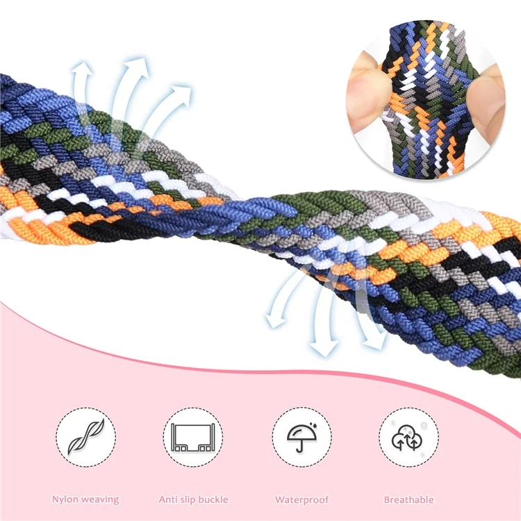 Für Garmin Forerunner 265 / 255 / Vivoactive 4 / Venu 2 Nylon-Uhrenarmband 22mm Austauschbares Armband mit Faltschließe - Farbig