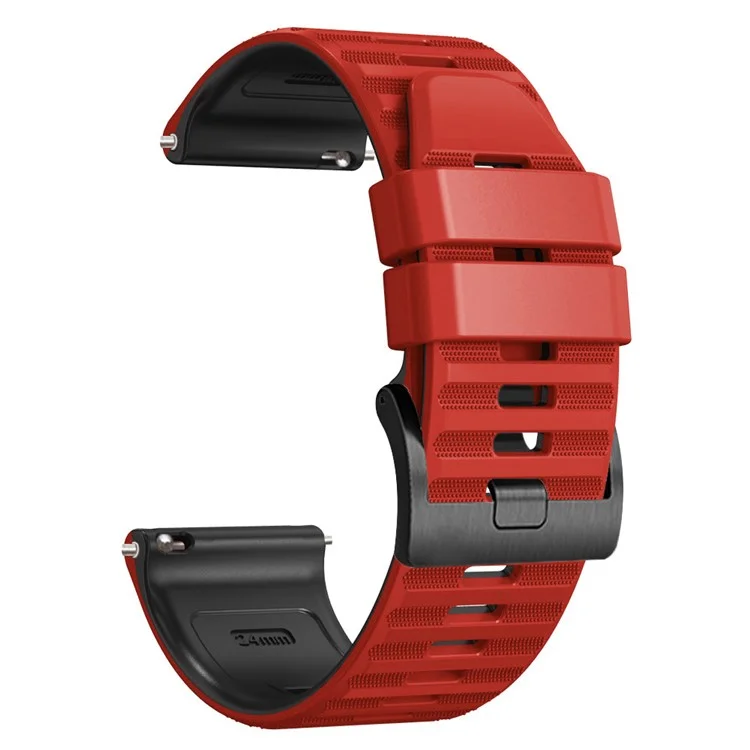 Per Suunto 9 / 9 Baro / 7 Cinturino in silicone per orologio 24mm Dual Color Textured Replacement Watch Strap - Rosso / Nero