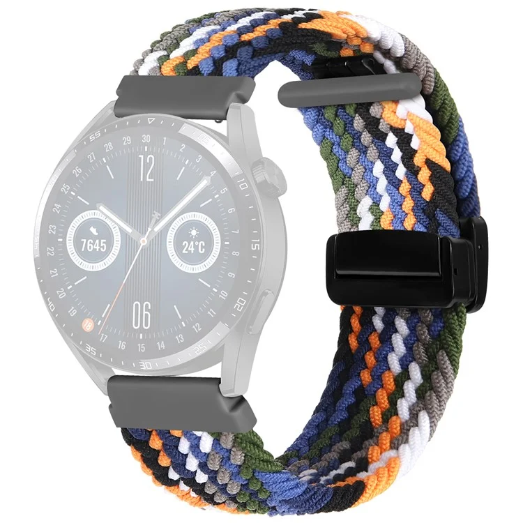 Nylon-Uhrenarmbänder für Garmin vivomove Trend / Style / Luxe, 20 mm Faltschnalle verstellbarer geflochtener Riemen - Denim