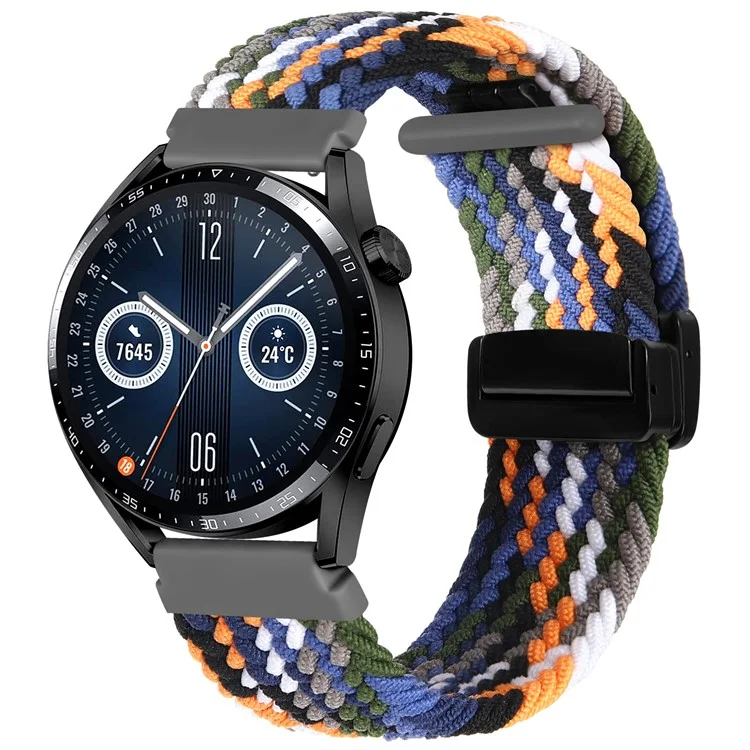 Nylon-Uhrenarmbänder für Garmin vivomove Trend / Style / Luxe, 20 mm Faltschnalle verstellbarer geflochtener Riemen - Denim