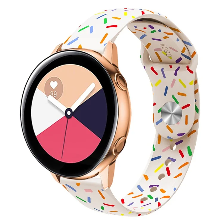 Silicone Watch Band for Huawei Watch 4 / Watch 4 Pro / Watch 3 / Watch 3 Pro , 22mm Printed Color Dot Quick Release Strap - Apricot