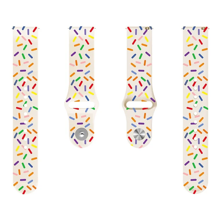 Silicone Watch Band for Huawei Watch 4 / Watch 4 Pro / Watch 3 / Watch 3 Pro , 22mm Printed Color Dot Quick Release Strap - Apricot