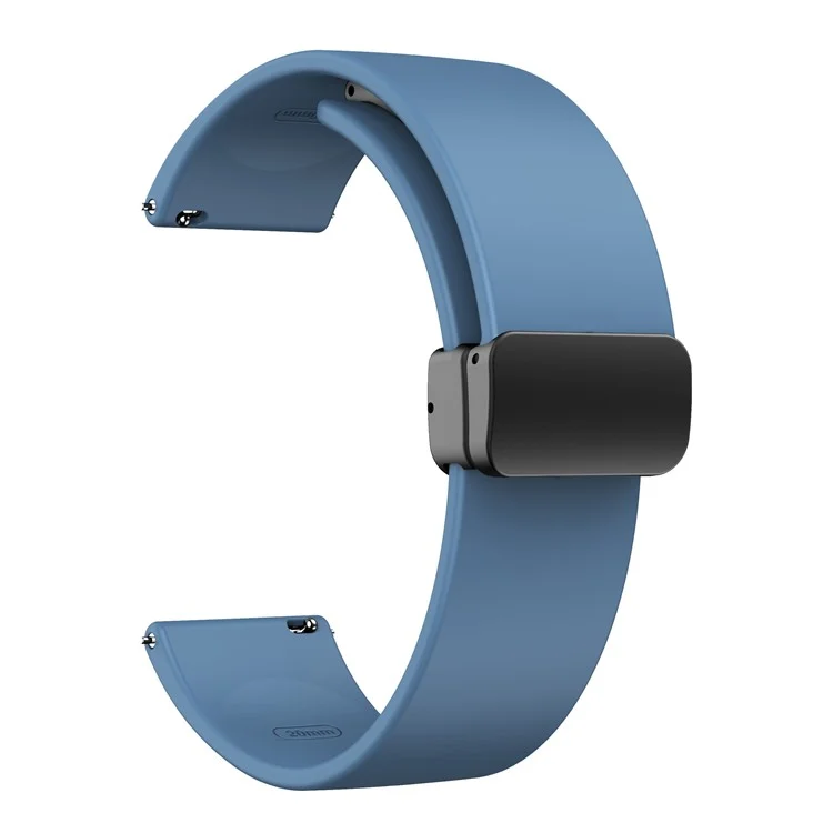 Ersatzarmband für Huawei Watch 4 / Watch 4 Pro / Watch 3 / Watch 3 Pro, 22mm Silikonarmband mit schwarzer magnetischer Faltschließe - Offizielles Blau