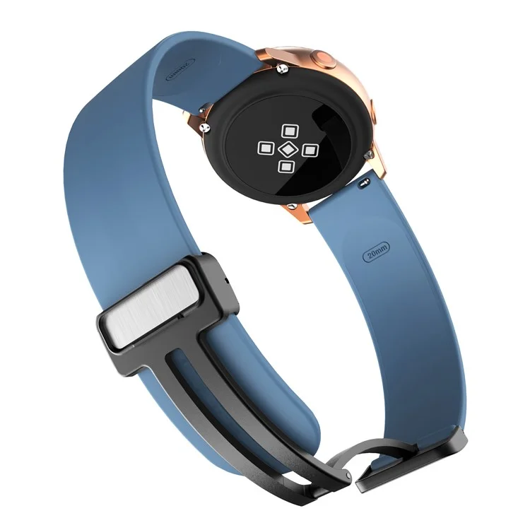 Ersatzarmband für Huawei Watch 4 / Watch 4 Pro / Watch 3 / Watch 3 Pro, 22mm Silikonarmband mit schwarzer magnetischer Faltschließe - Offizielles Blau
