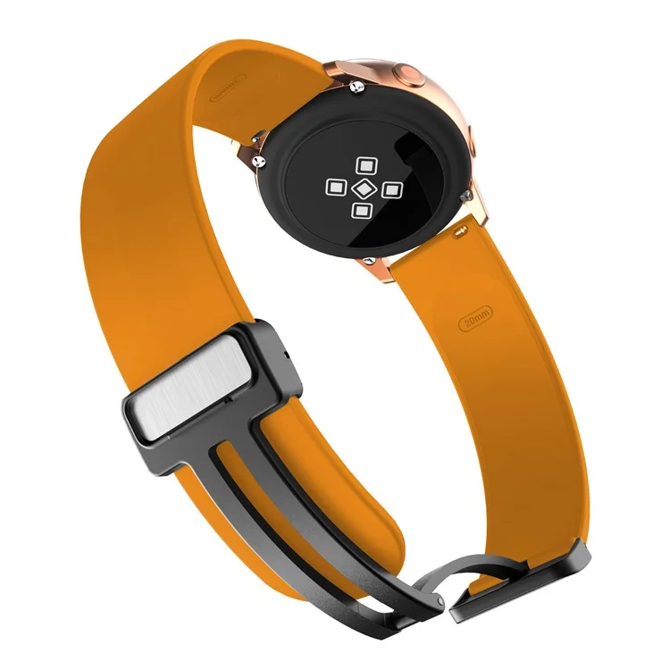 Correa de Reloj para Huawei Watch 4 / Watch 4 Pro / Watch 3 / Watch 3 Pro, Correa de Repuesto de Silicona de 22 mm con Hebilla Plegable Magnética Negra - Amarillo