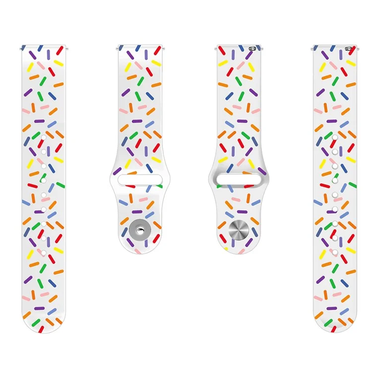 Banda de Relógio de Liberação Rápida para Garmin Venu / Sq / Sq 2 / 2 Plus, Silicone 20mm Ponto Colorido Impresso Pulseira de Substituição - Branco
