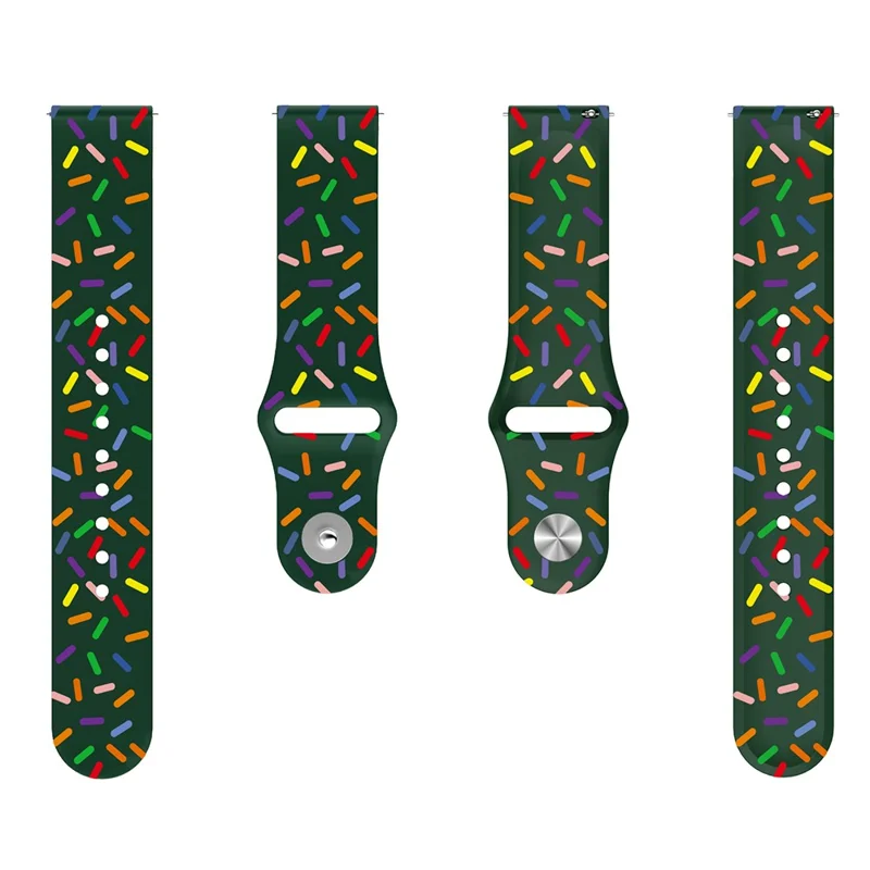 Quick Release Watch Band for Garmin Venu / Sq / Sq 2 / 2 Plus , Silicone 20mm Printed Color Dot Replacement Bracelet - Green
