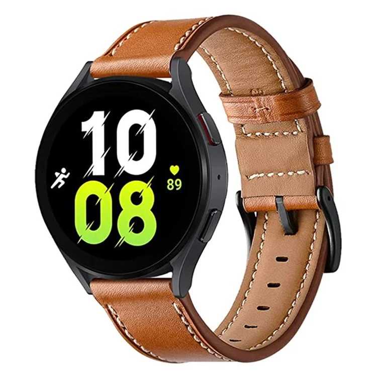 Pulseira de Relógio de 20mm para Garmin Venu / Sq / Sq 2 / 2 Plus, Substituição de Pulseira de Couro Genuíno de Vaca - Marrom