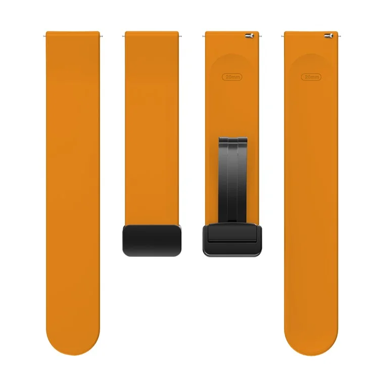 Для часов Garmin Venu / Venu Sq / Venu Sq 2 / Venu 2 Plus Ремешок для часов 20 мм Силиконовый ремешок для запястья с магнитной замкой с черной пряжкой - Желтый