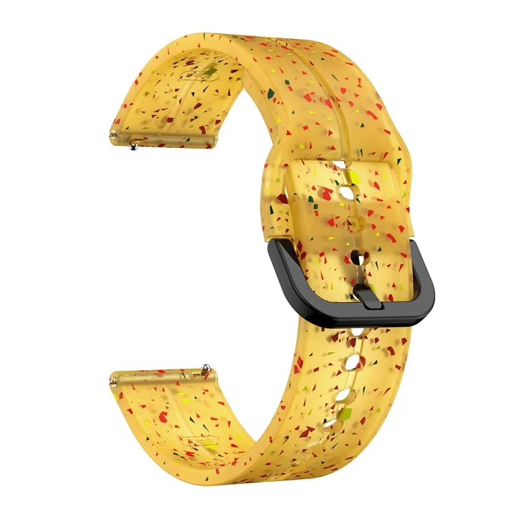 Para Garmin VivoMove Trend / Luxe / Style Banda de Relógio de Silicone de 20 mm com Fivela Quadrada - Amarelo Transparente