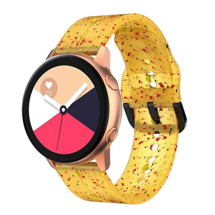 Para Garmin VivoMove Trend / Luxe / Style Banda de Relógio de Silicone de 20 mm com Fivela Quadrada - Amarelo Transparente