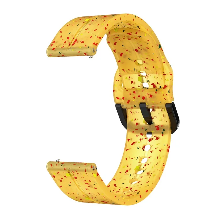 Para Garmin VivoMove Trend / Luxe / Style Banda de Relógio de Silicone de 20 mm com Fivela Quadrada - Amarelo Transparente