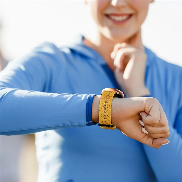 Para Garmin VivoMove Trend / Luxe / Style Banda de Relógio de Silicone de 20 mm com Fivela Quadrada - Amarelo Transparente