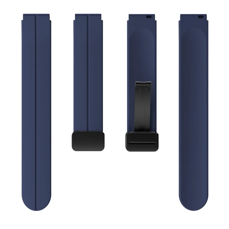 For Keep B4 / Huawei Watch Fit Mini 16mm Silicone Band Replacement Watch Strap, Black Folding Buckle - Midnight Blue