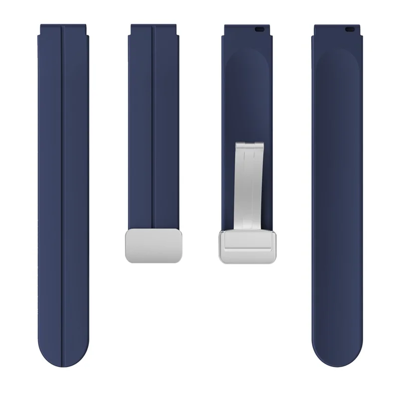 For Keep B4 / Huawei Watch Fit Mini Watch Band 16mm Silicone Wrist Strap, Silver Folding Buckle - Midnight Blue