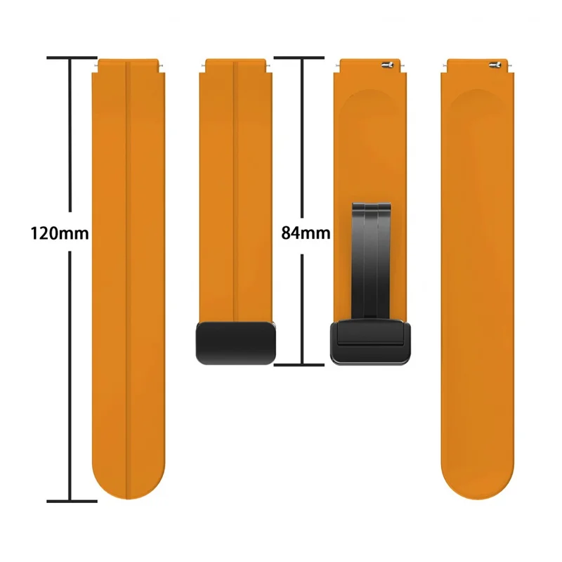For Garmin Forerunner 265S / 255S / Venu 2S Watch Band 18mm Silicone Strap with Magnetic Folding Black Buckle - Red