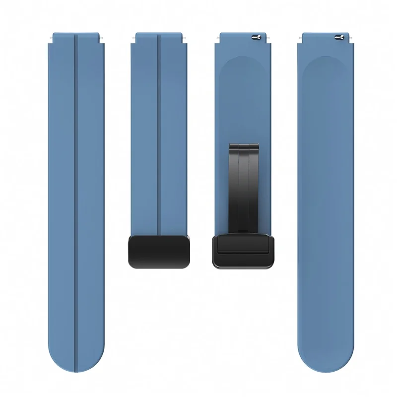 For Garmin Forerunner 265S / 255S / Venu 2S Watch Band 18mm Silicone Strap with Magnetic Folding Black Buckle - Blue
