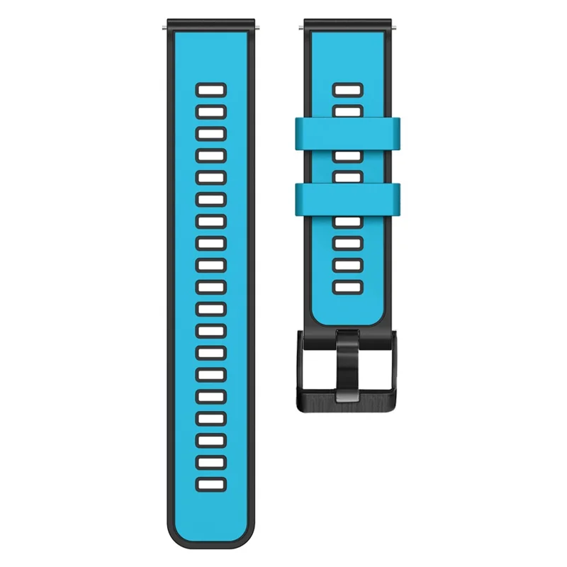 For Garmin Forerunner 265S / 255S / Venu 2S Silicone Watch Strap 18mm Dual Color Replacement Watchband - Sky Blue / Black