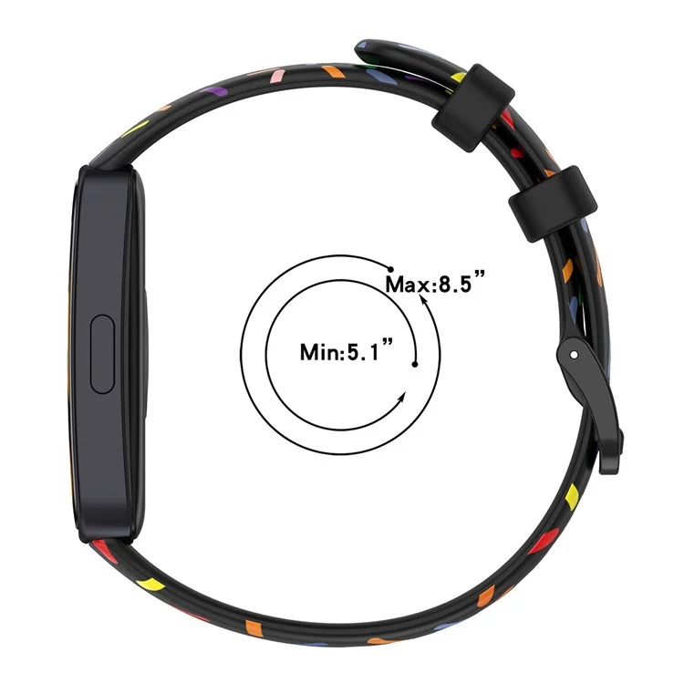 ENKAY HAT PRINCE Per Huawei Band 8 / Band 8 NFC / Band 9 / Band 9 NFC Cinturino in silicone con stampa e pellicola per schermo in PMMA con bordo in PC - Bianco