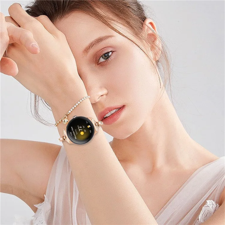 Bracelet de montre en cuivre pour Google Pixel Watch 3 41 mm / Watch 2 / Pixel Watch Bling Rhinestone Decor - Or rose / Strass multicolores