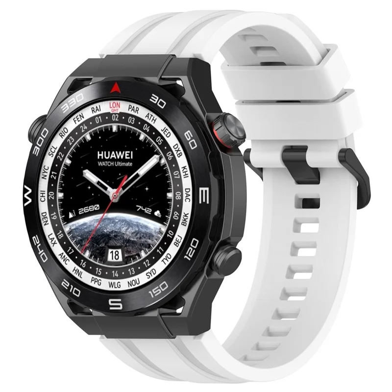 Watch Band for Huawei Watch Ultimate / Watch 3 / Watch 3 Pro , Silicone Replacement Straps with Extension Strap - White