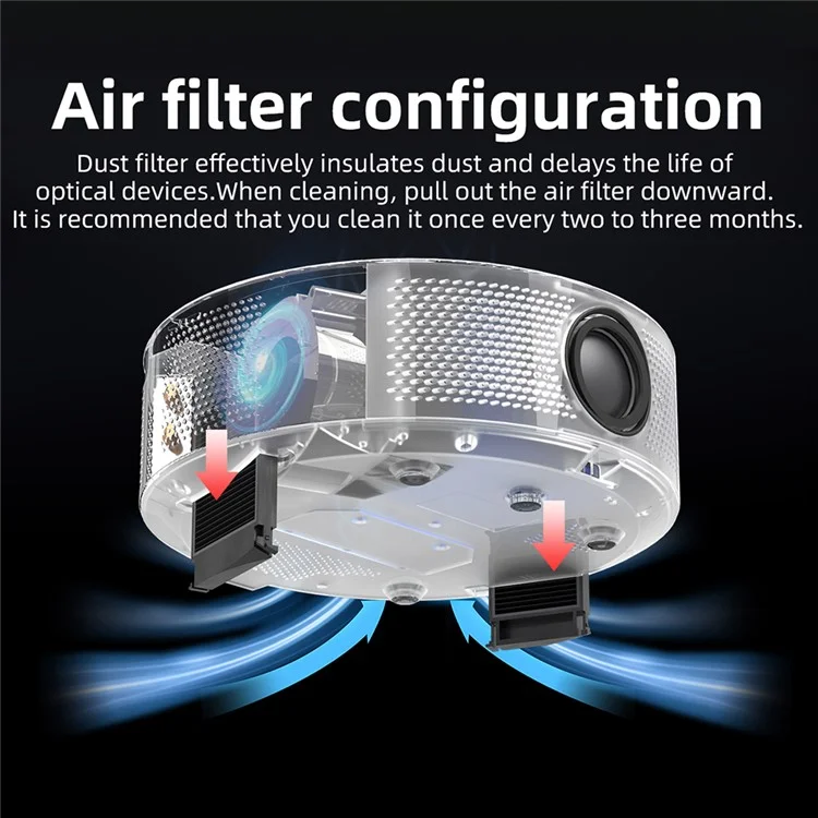 T60 1920x1080P 2.4G 5G WiFi HD Projector Office Conference Home Theater Projector Support 4K Android 9.0 2+16G - EU Plug