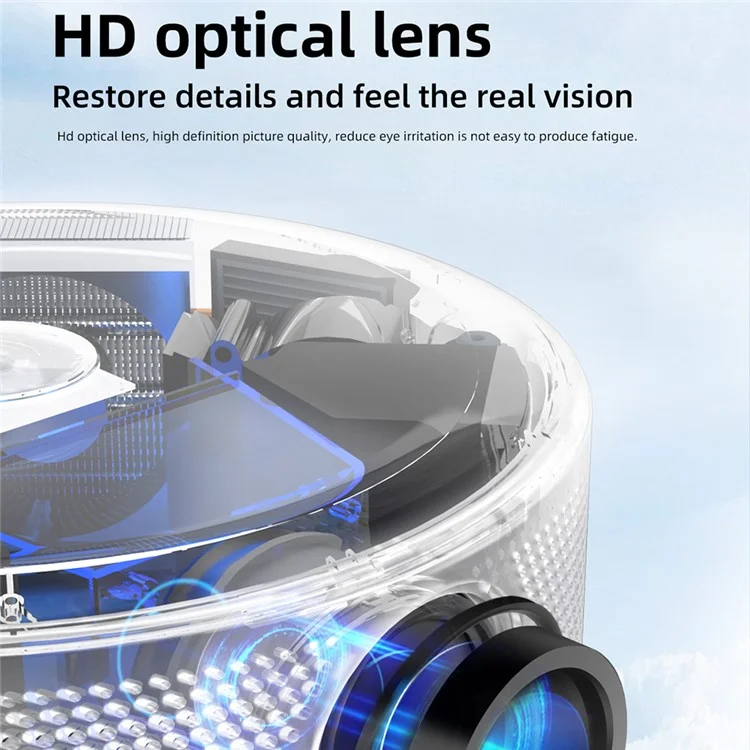 T60 1920x1080P 2.4G 5G WiFi HD Projector Office Conference Home Theater Projector Support 4K Android 9.0 2+16G - EU Plug
